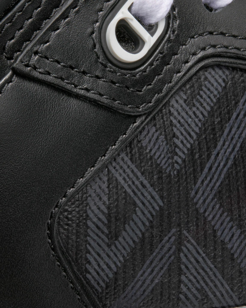 B27 Black Smooth Calfskin and CD Diamond Canvas High Top Sneakers