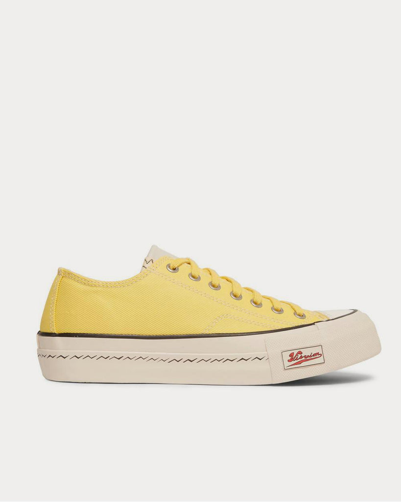 Skagway Leather-Trimmed Canvas Yellow low top sneakers