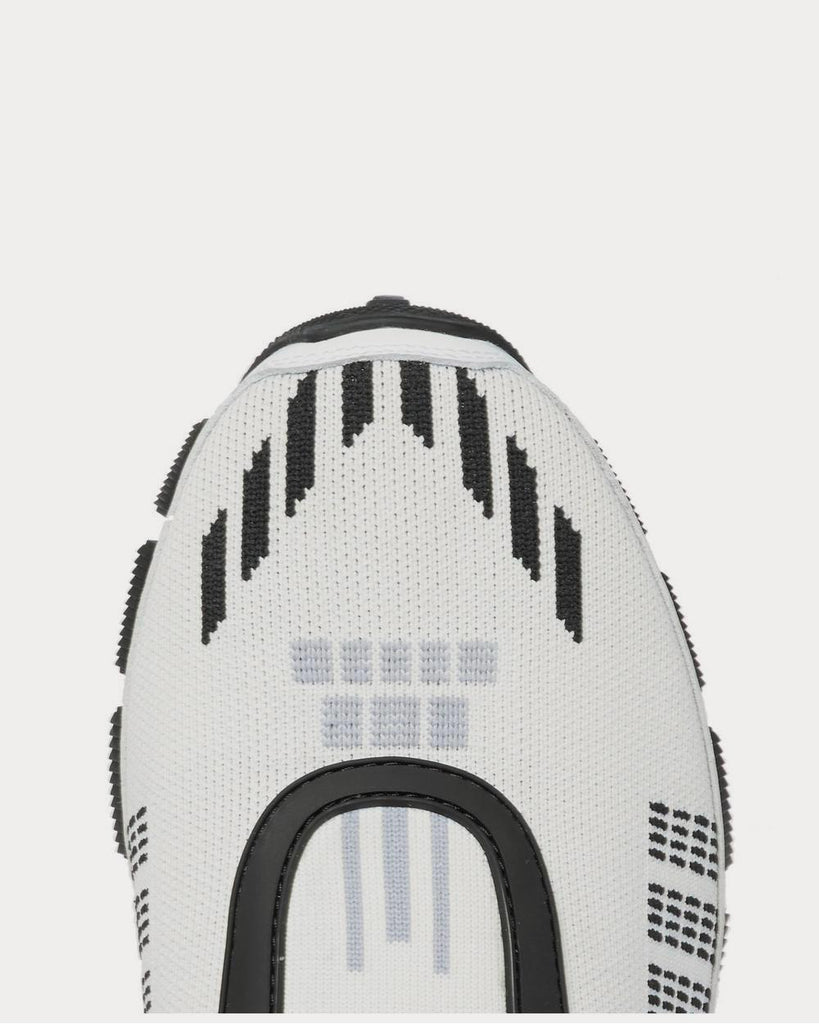 Rubber-Trimmed Nylon-Jacquard Slip-On White low top sneakers