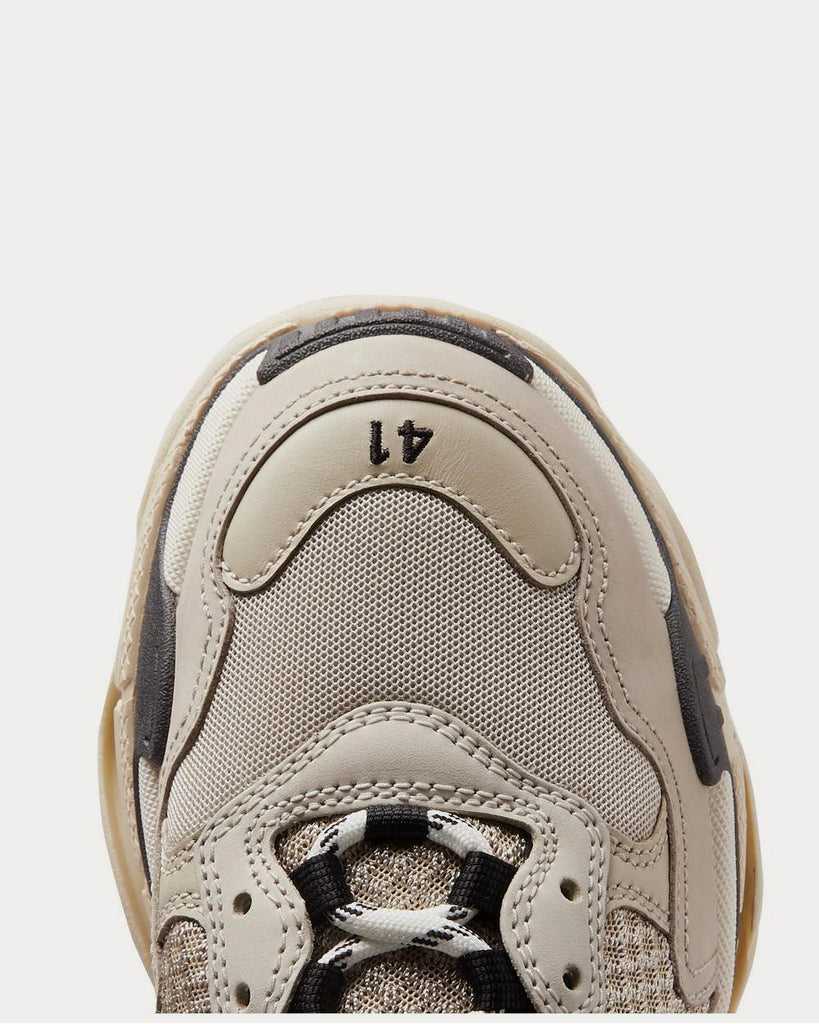 Triple S Mesh, Nubuck and Leather Beige low top sneakers