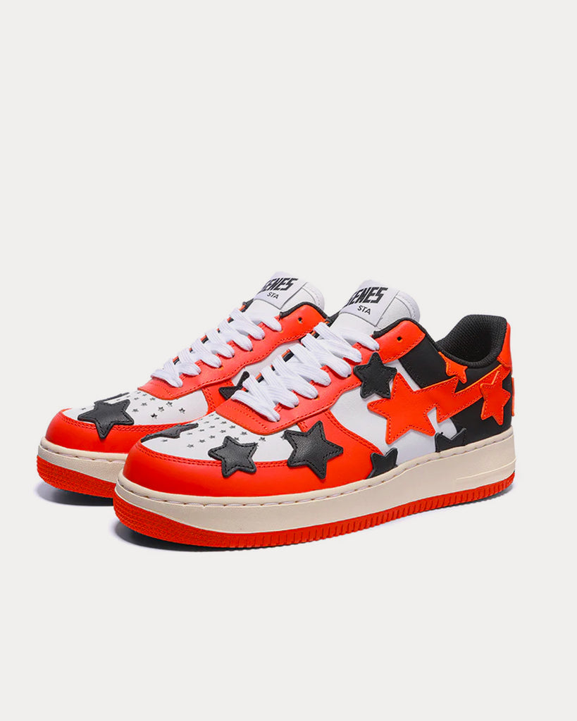 Shattered Esenestaz Orange / Black / White Low Top Sneakers
