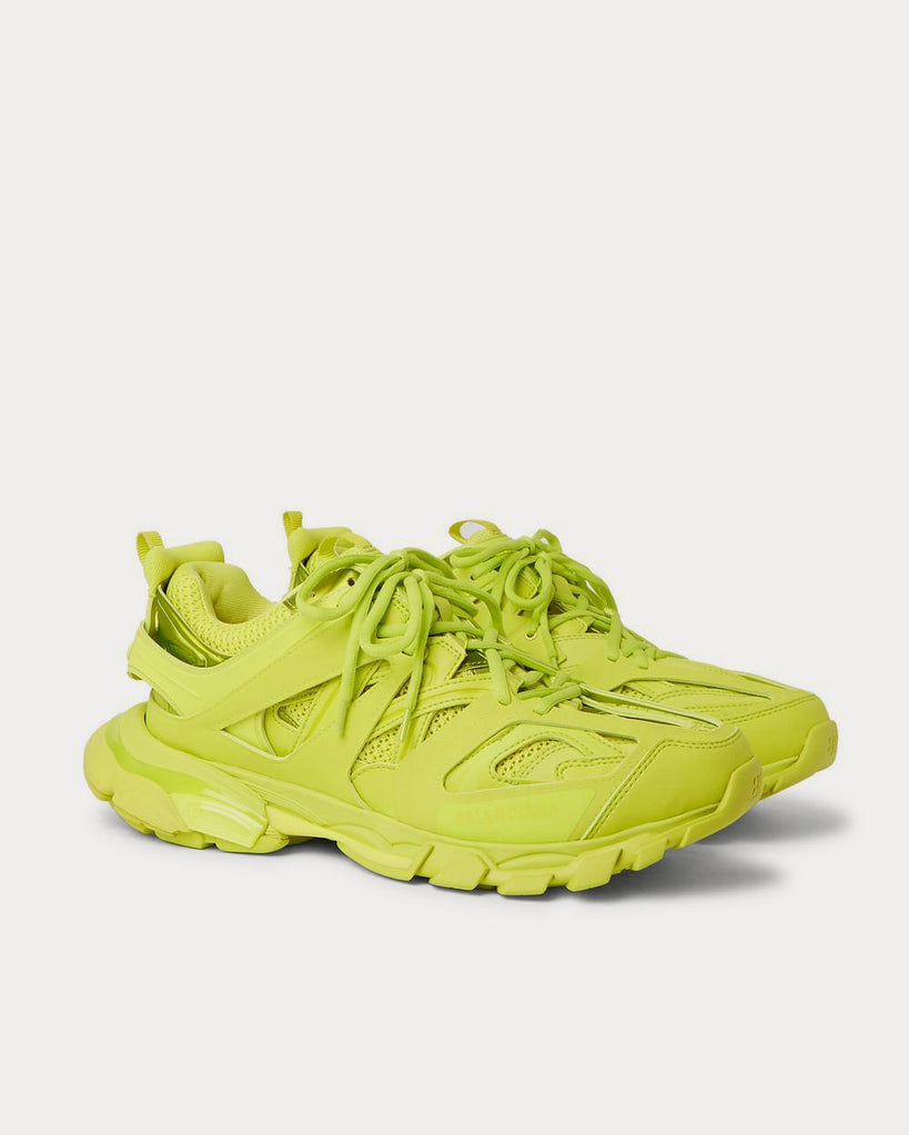 Track Nylon, Mesh and Rubber Yellow low top sneakers