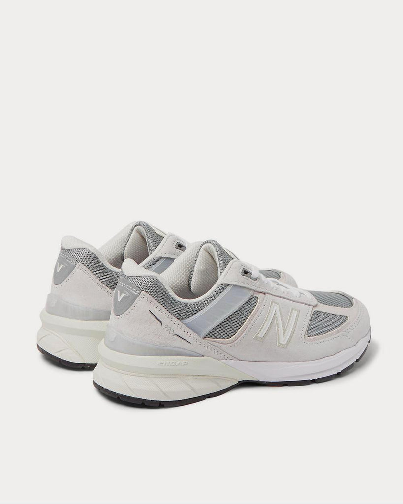 M990v5 Rubber-Trimmed Suede and Mesh Gray low top sneakers