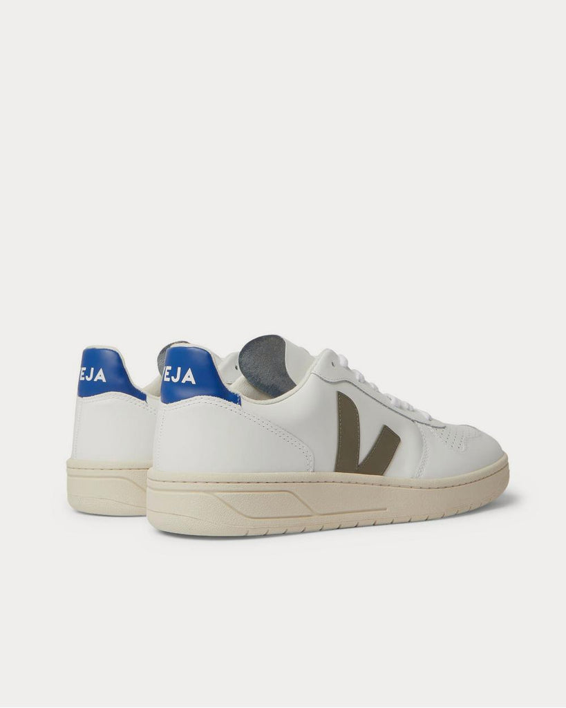 V-10 Rubber-Trimmed Leather White low top sneakers