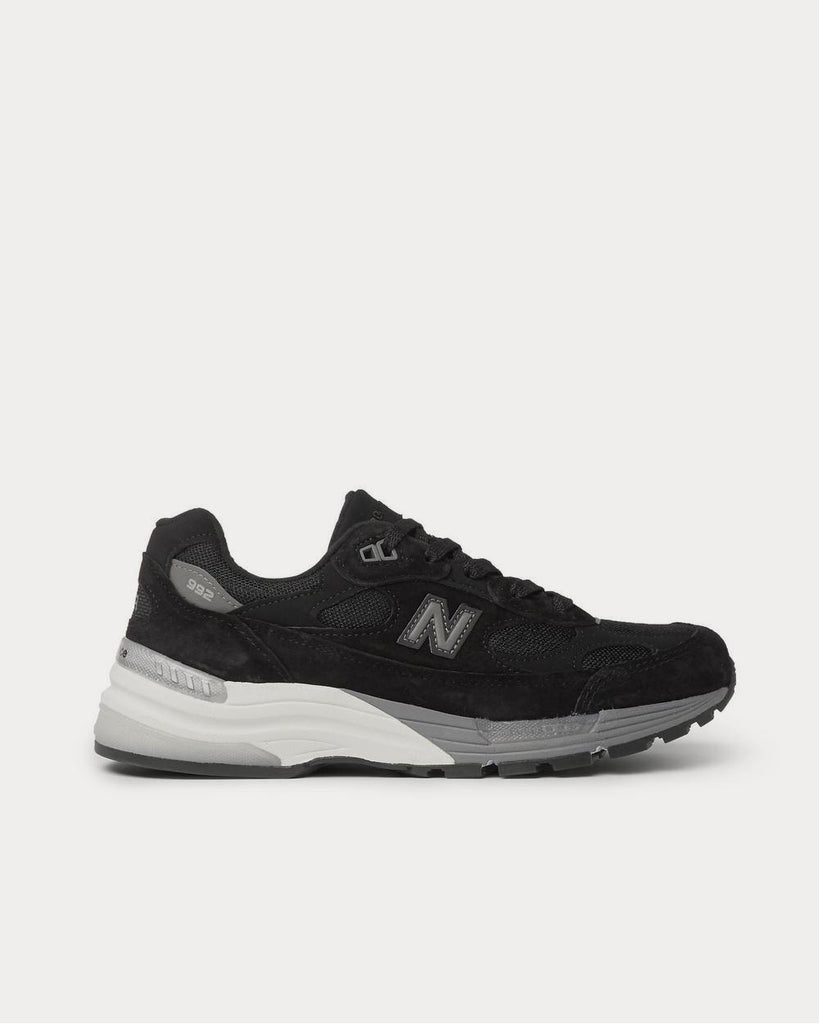 M992 Suede, Nubuck and Mesh Black low top sneakers