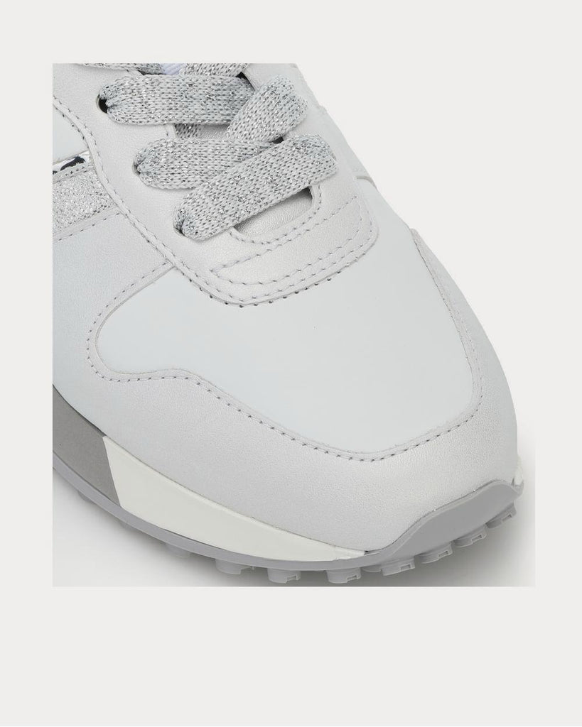 H383 leather Bianco Argento Low Top Sneakers