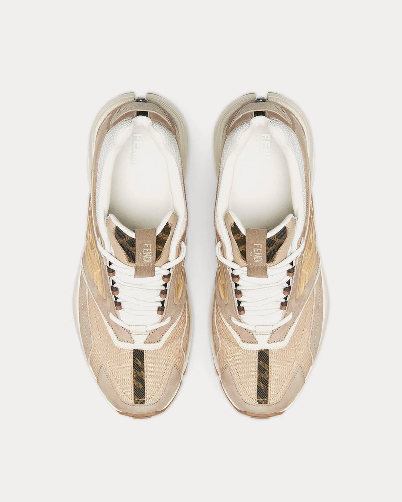 Faster Leather Beige Low Top Sneakers