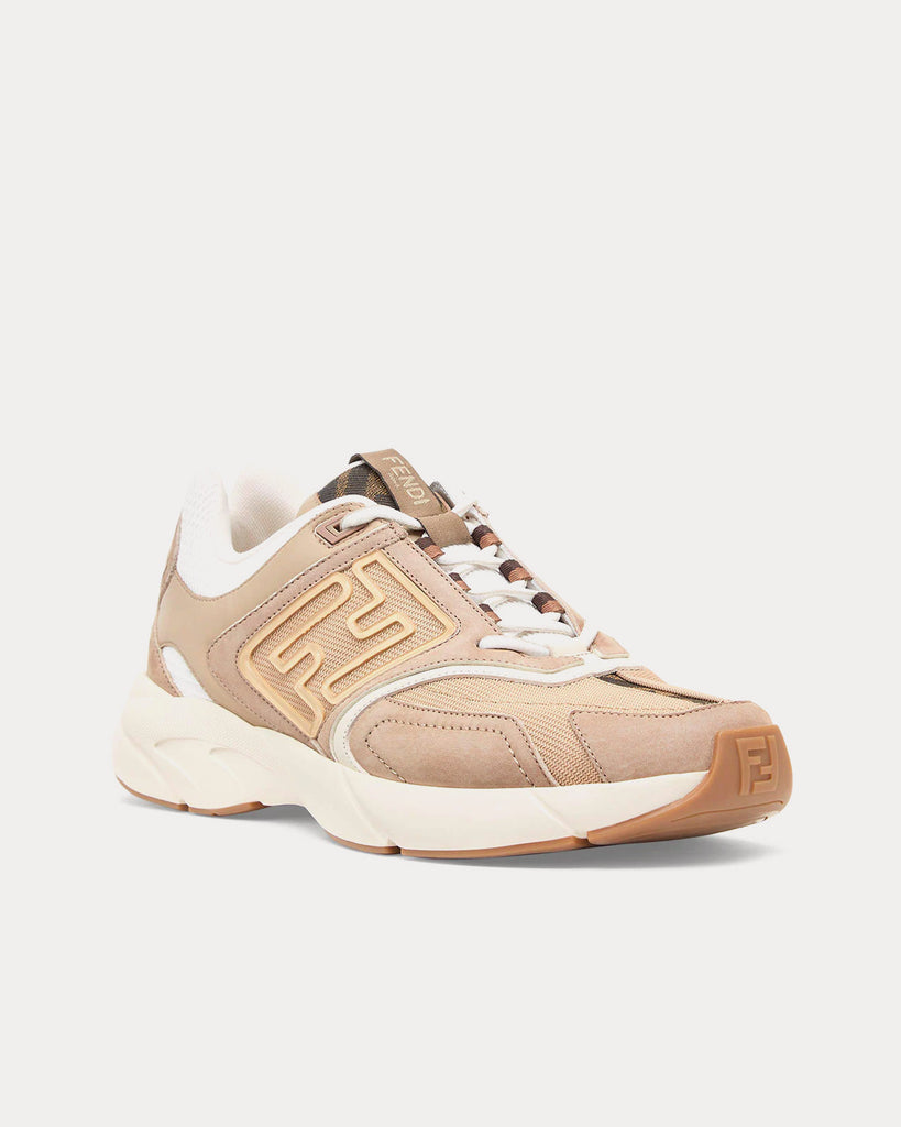 Faster Leather Beige Low Top Sneakers