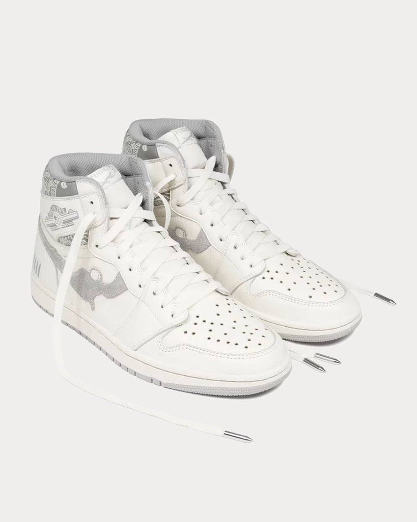 One In The Chamber Gun Metal White High Top Sneakers