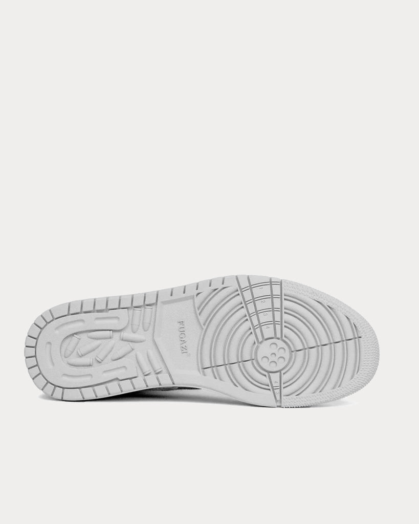 One In The Chamber Gun Metal White High Top Sneakers