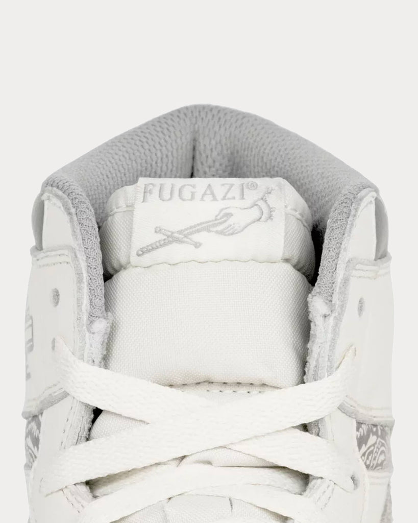 One In The Chamber Gun Metal White High Top Sneakers