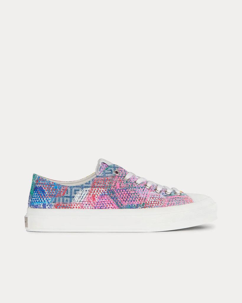 City Printed 4G Denim Multi Low Top Sneakers