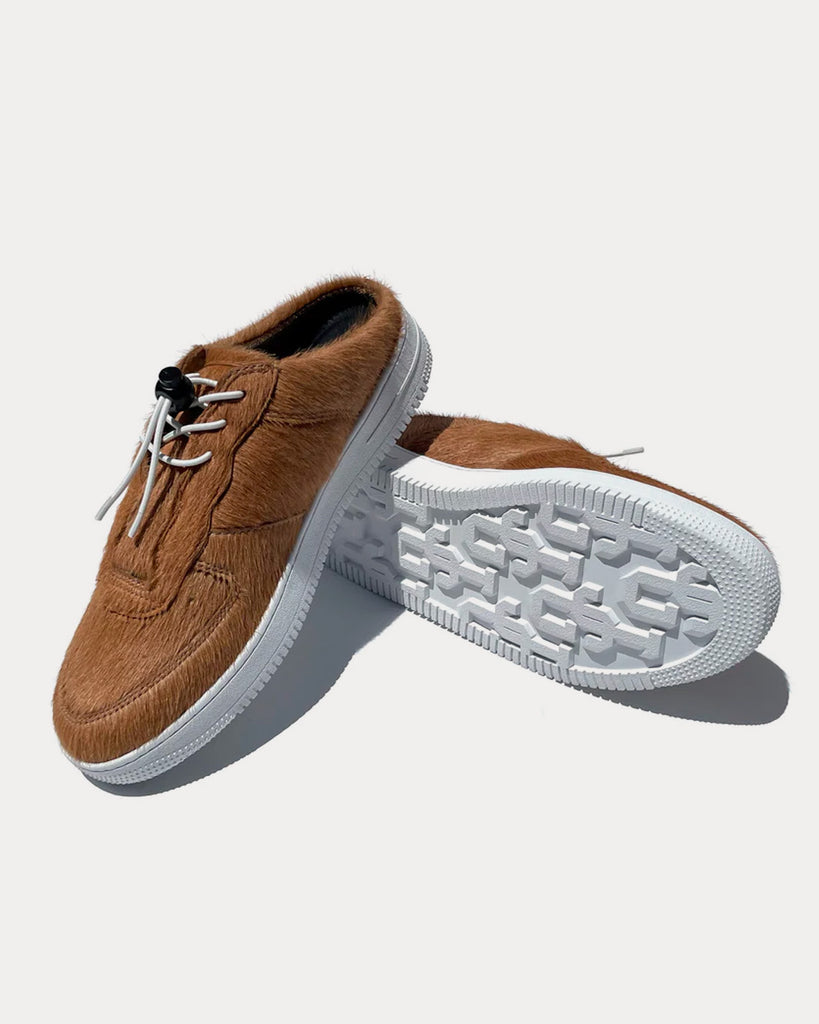 GF-01 Mule Calf Hair Brown Slip On Sneakers