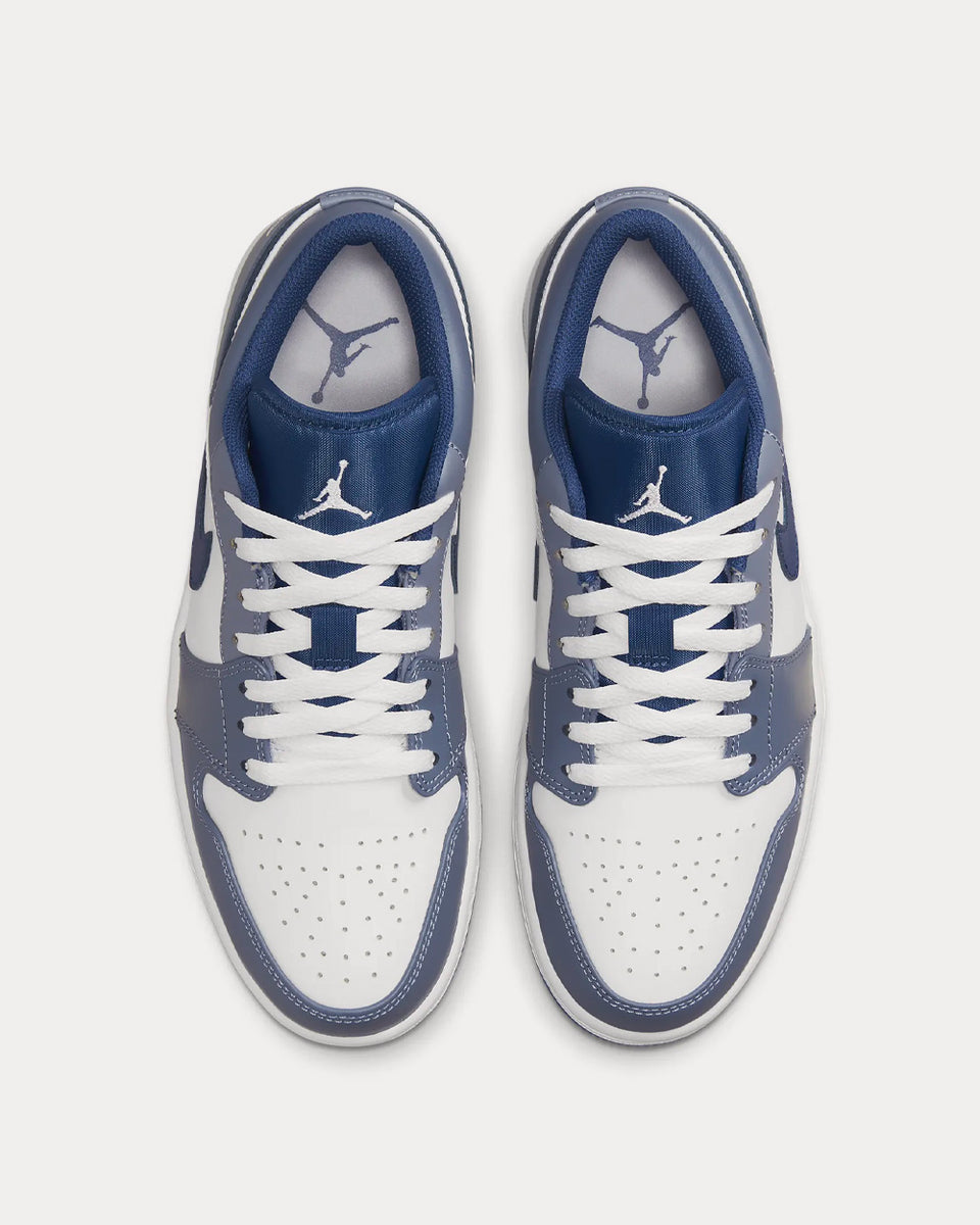 Blue and white jordans low top top