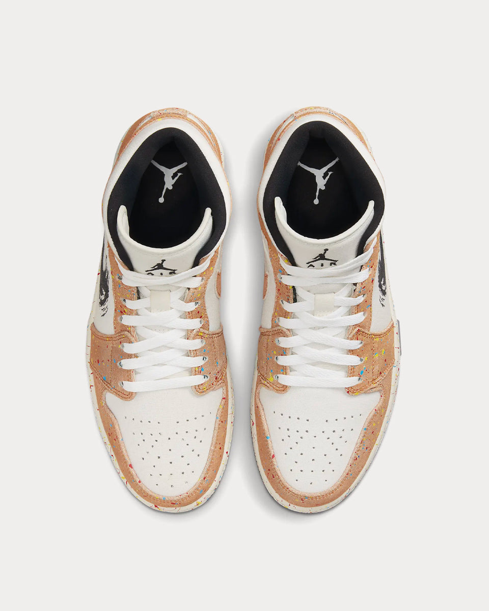 Jordan 1 mid se beige black deals