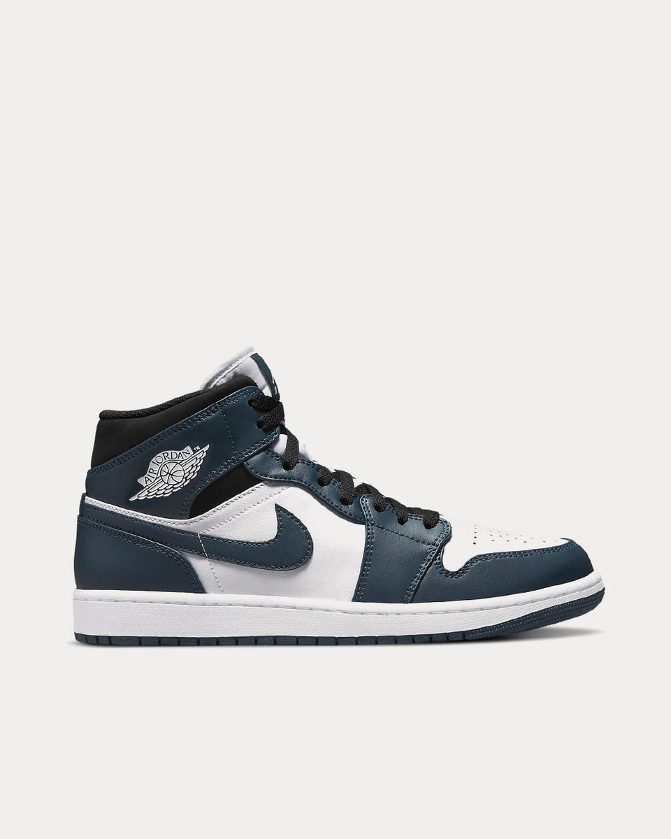 Jordan 1 mid navy and white Clearance