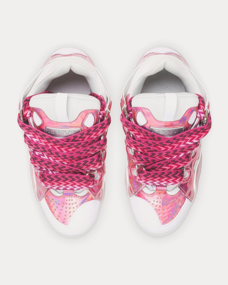 Synslinie regeringstid lægemidlet Lanvin Curb Metallic Leather Pink / White Low Top Sneakers - Sneak in Peace