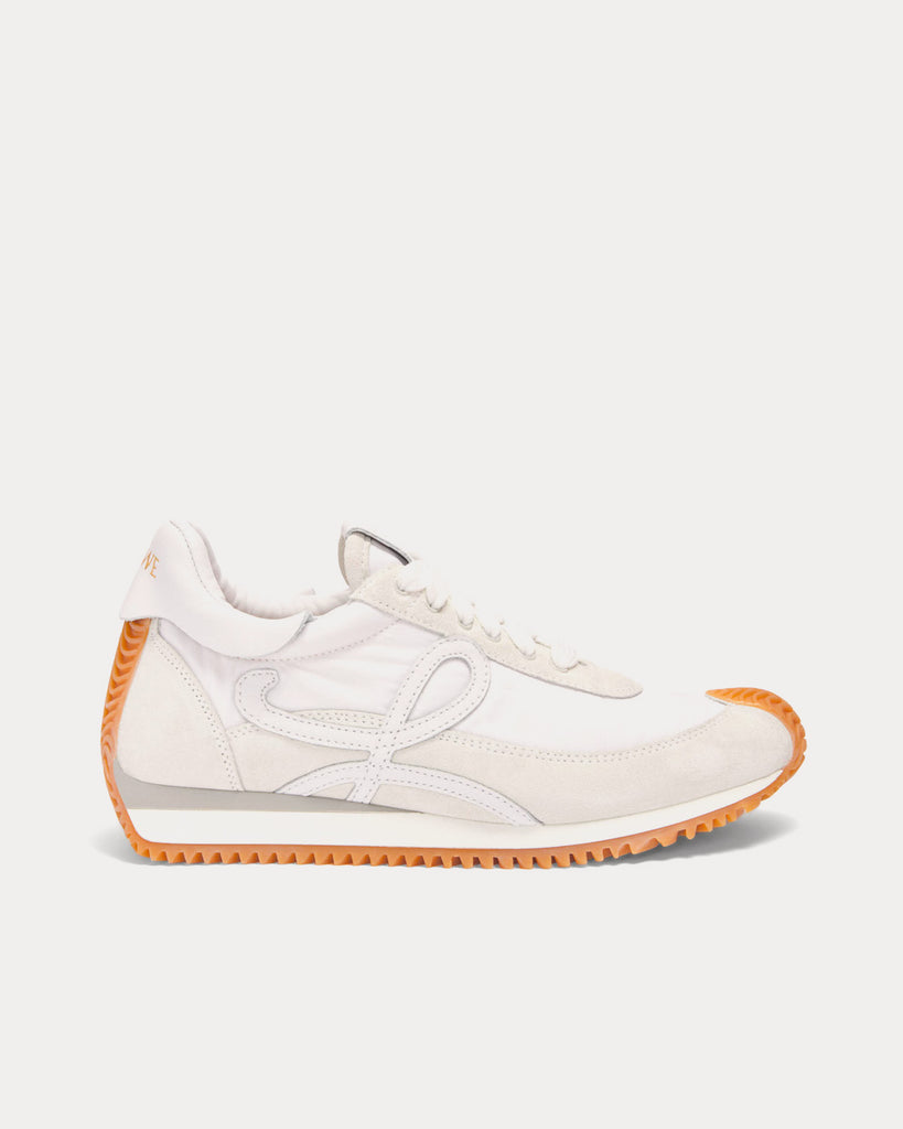 Flow Runner in Suede & Nylon White Low Top Sneakers