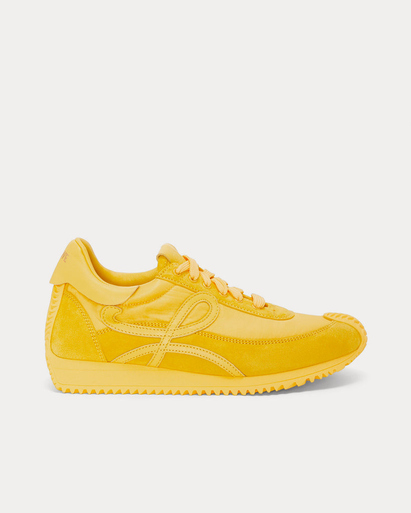 Flow Runner in Nylon & Suede Yellow Low Top Sneakers