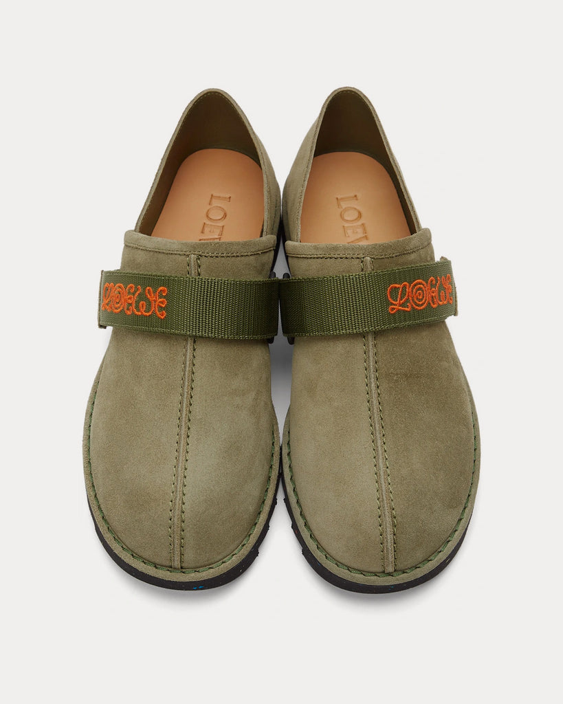 Suede Khaki Slip Ons