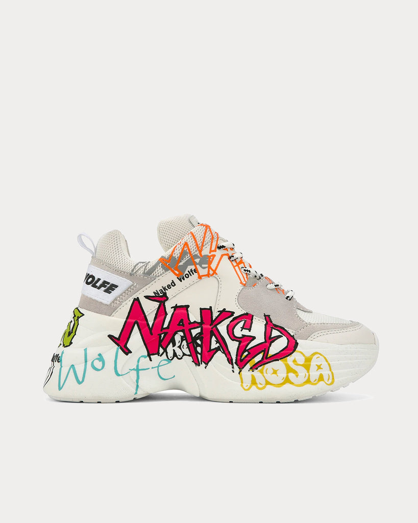 Track Graffiti White Low Top Sneakers