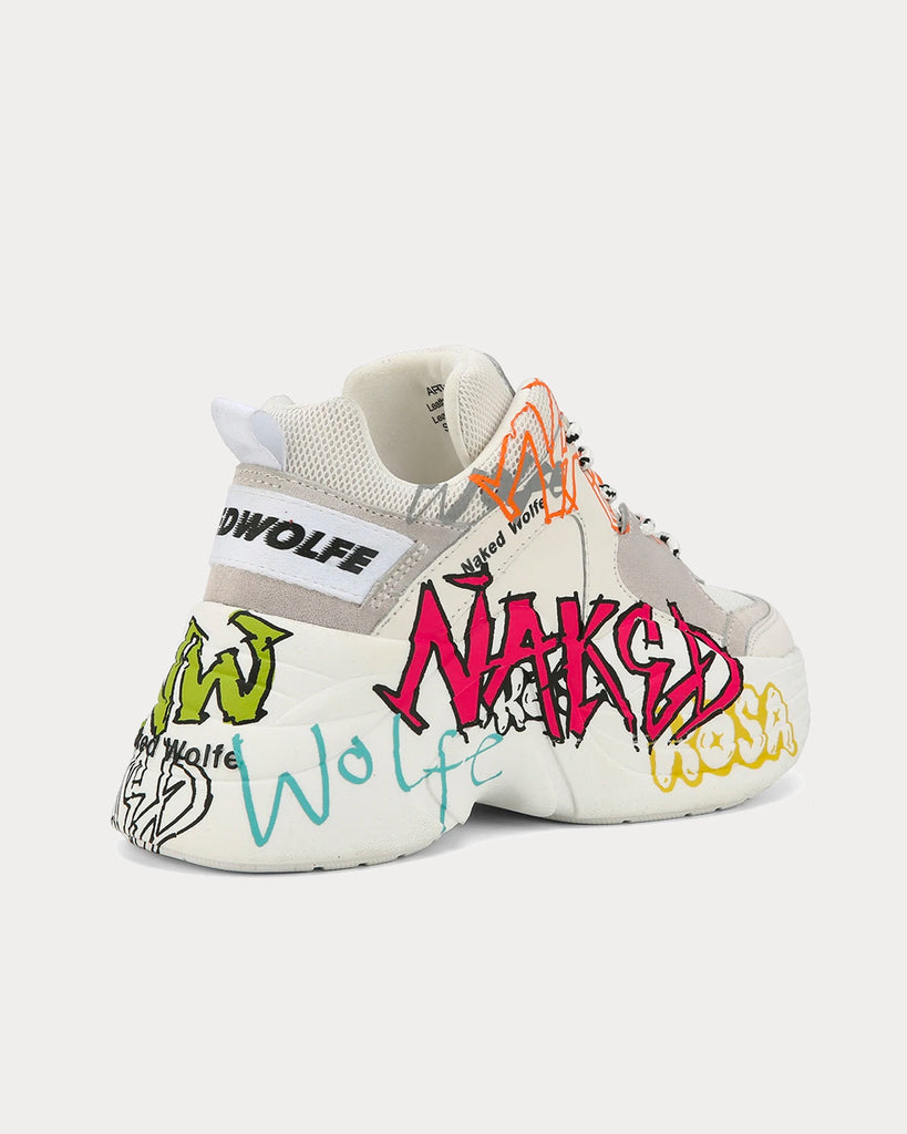 Track Graffiti White Low Top Sneakers