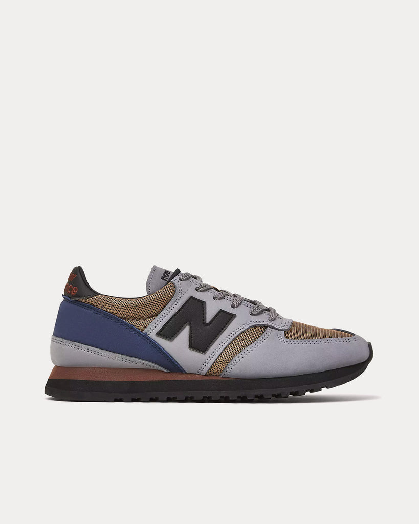 MADE in UK 730 Grey with Navy & Sepia Low Top Sneakers