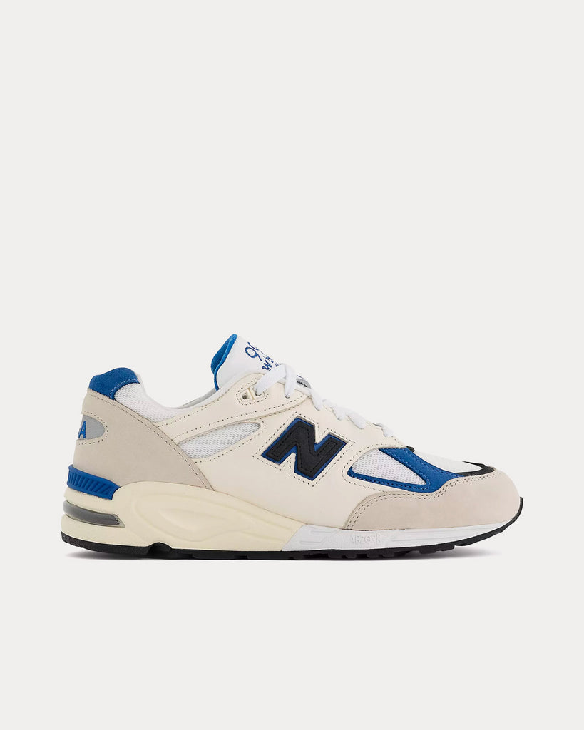 Made in USA 990v2 White / Blue Low Top Sneakers