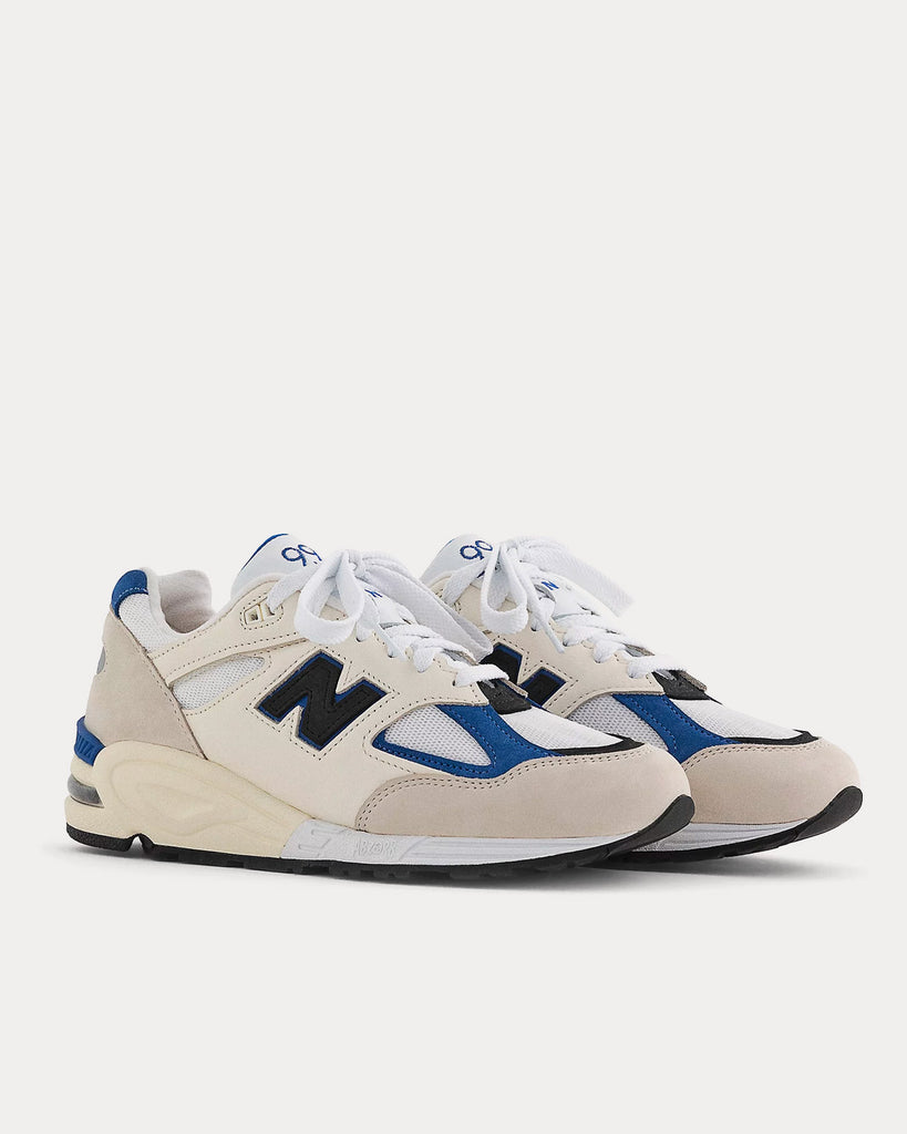 Made in USA 990v2 White / Blue Low Top Sneakers