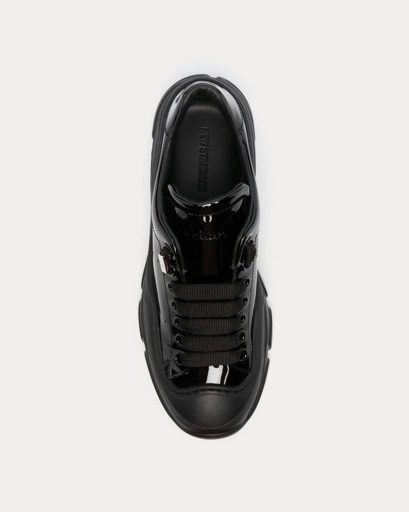 Evolve Patent Leather Black Low Top Sneakers