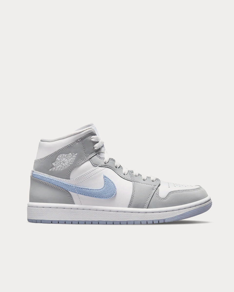 Jordan Air Jordan 1 Mid White / Aluminium / Wolf Grey High Top Sneakers -  Sneak in Peace