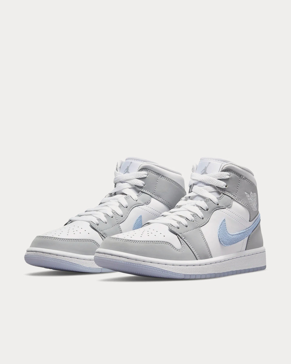 Jordan Air Jordan 1 Mid White / Aluminium / Wolf Grey High Top Sneakers -  Sneak in Peace