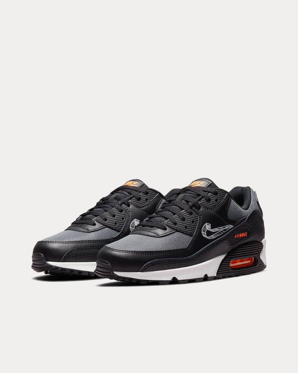 Nike Air Max 90 Black Total Orange Iron Grey White Low Top