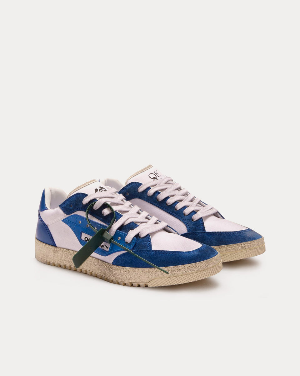 Off White 5.0 Sneaker Vintage Finish White Dark Blue Low Top
