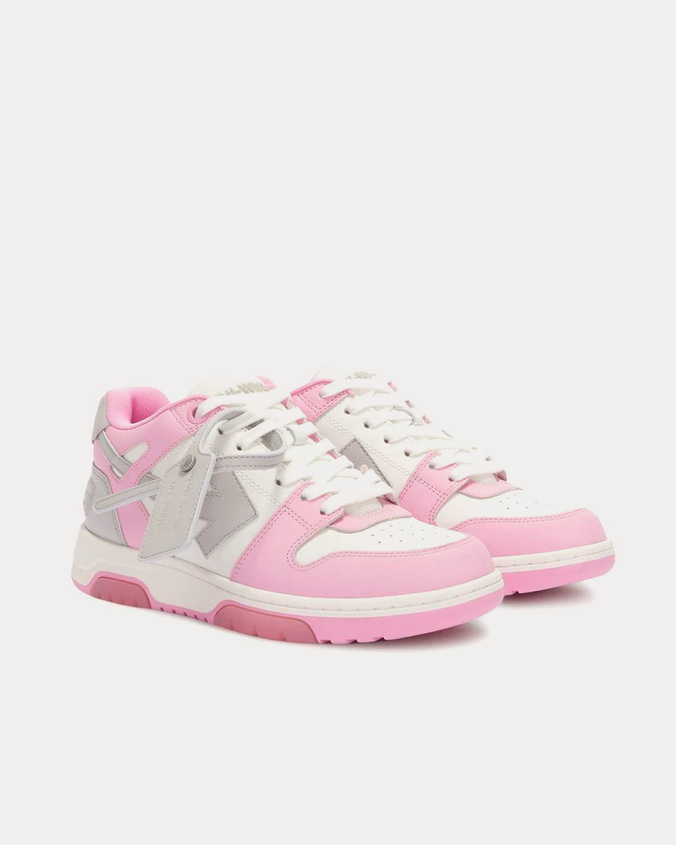 Off-White Out of Grey Arrow Calf Leather Pink / White Top Sneakers Sneak in