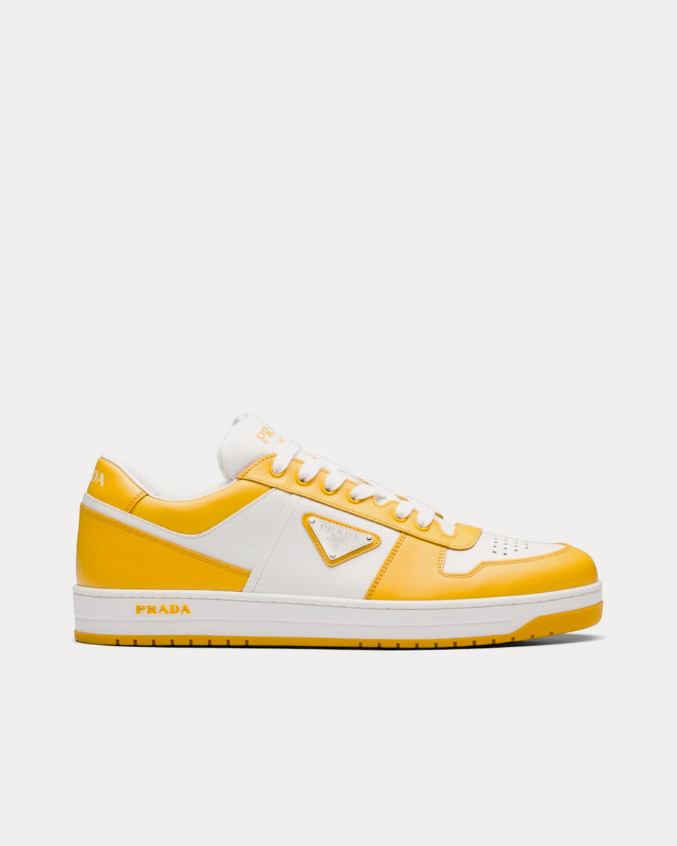 Prada Leather White Sun Low Top Sneakers Sneak in Peace