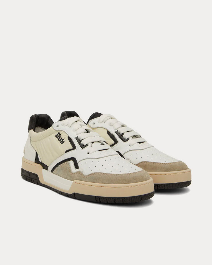 Racing White / Black / Beige Low Top Sneakers