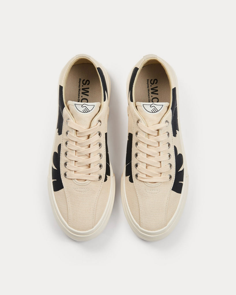 Dellow Shroom Hands Ecru / Black Low Top Sneakers
