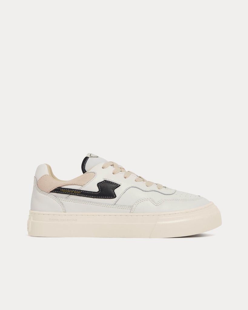 Pearl S-Strike Leather White / Black Low Top Sneakers