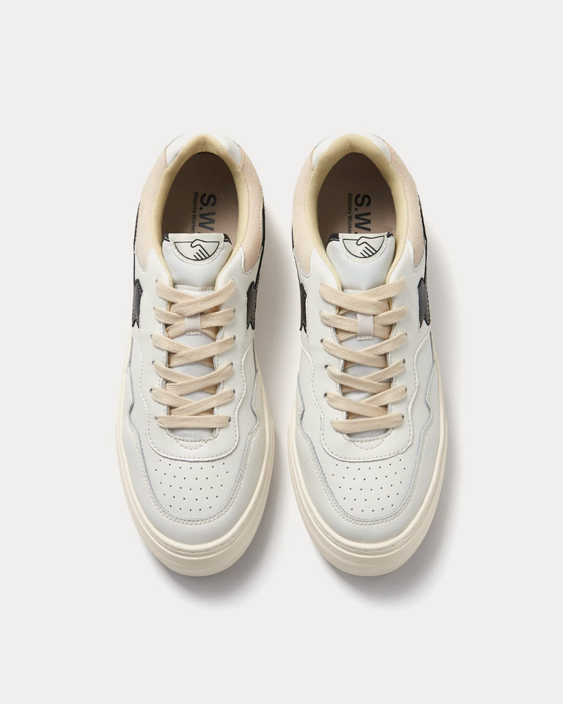 Pearl S-Strike Leather White / Black Low Top Sneakers