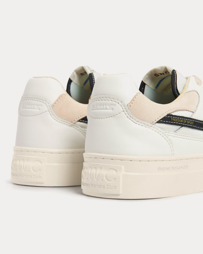 Pearl S-Strike Leather White / Black Low Top Sneakers