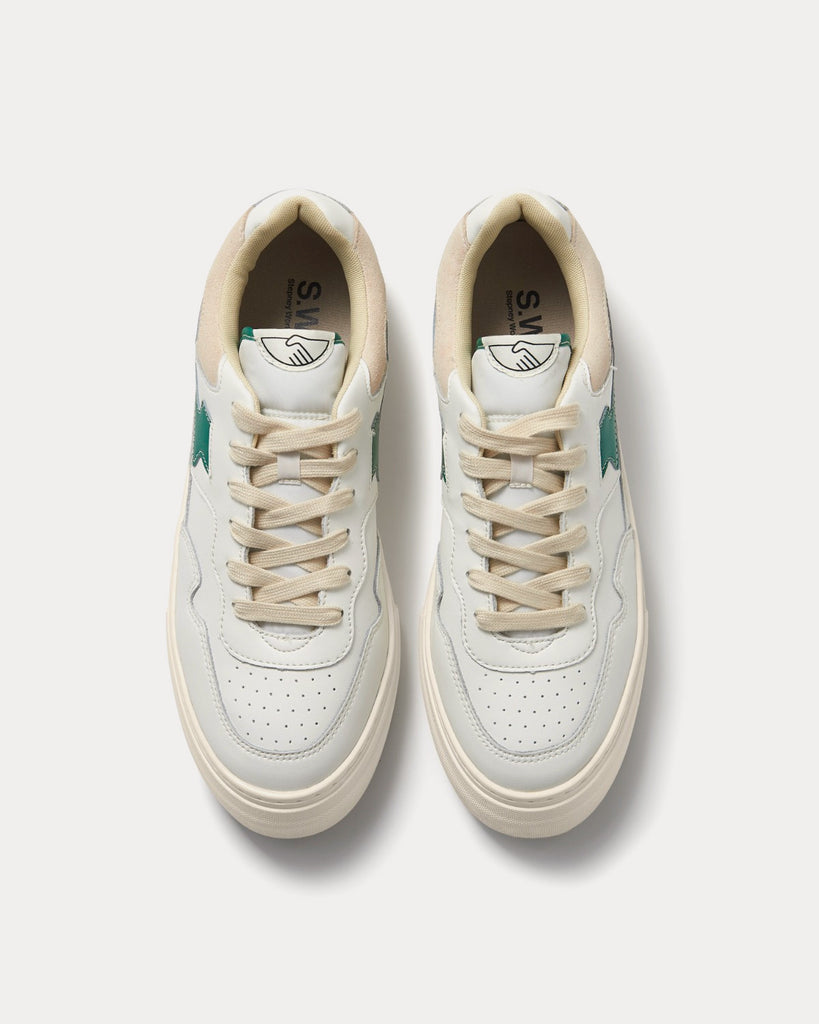 Pearl S-Strike Leather White / Green Low Top Sneakers