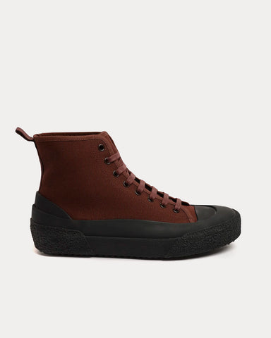 Studio Nicholson Numbers Canvas Chestnut High Top Sneakers