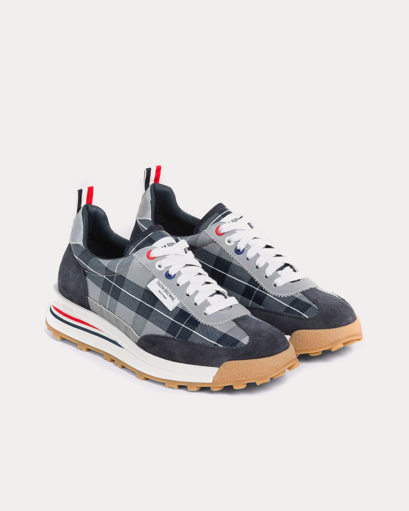Tech Runner Tartan Shiny Navy Low Top Sneakers