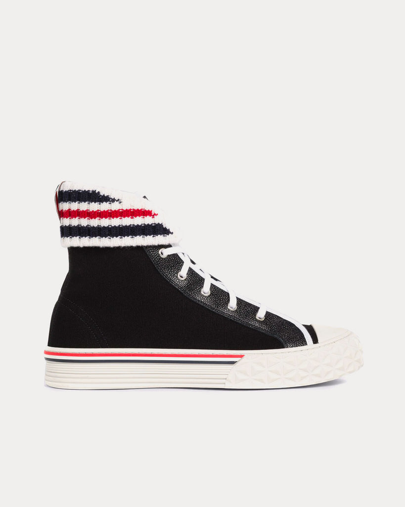 Collegiate Canvas Tartan Black High Top Sneakers