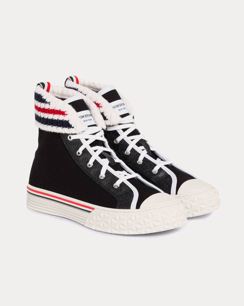 Collegiate Canvas Tartan Black High Top Sneakers