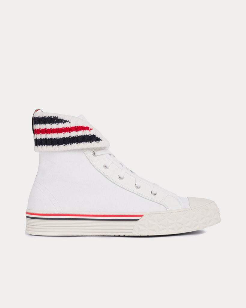 Collegiate Canvas Tartan White High Top Sneakers