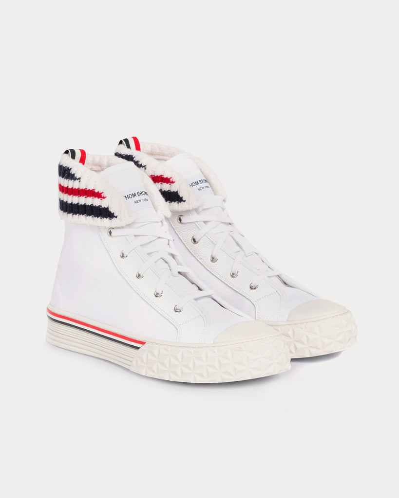 Collegiate Canvas Tartan White High Top Sneakers