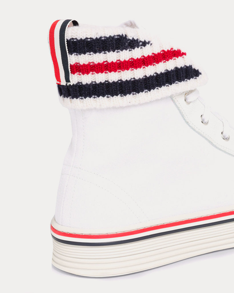 Collegiate Canvas Tartan White High Top Sneakers