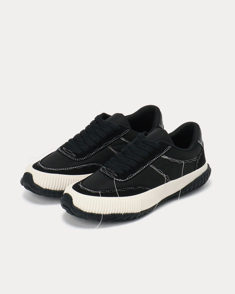Y's Ox Rough Stitch Black / White Low Top Sneakers